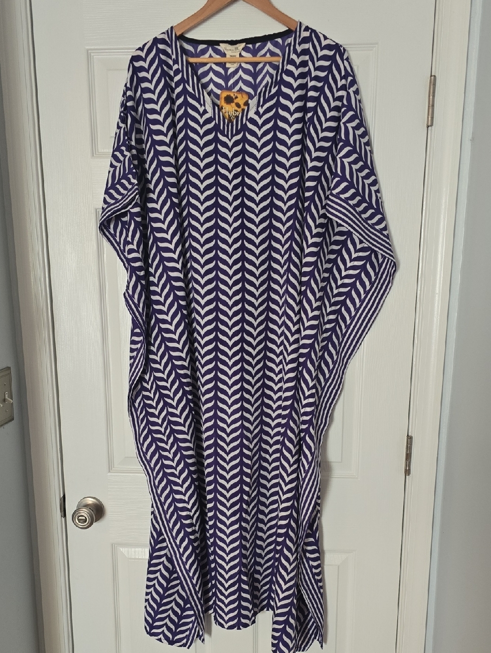 Blue & White Print Caftan